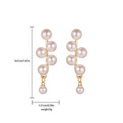Retro Style Grape Pearl Tassel Earrings for Women