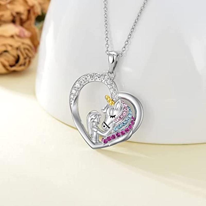 2pcs Set Unicorn Pendant Necklace Card for Daughter Birthday