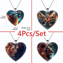 4Pcs Beast Necklace Pendant for Children Gift Halloween Christmas