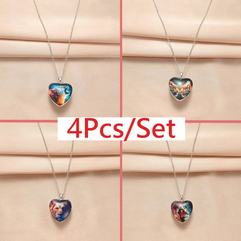 4Pcs Beast Necklace Pendant for Children Gift Halloween Christmas