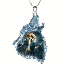 Forest Ghost Wolf Punk Hip Hop Wolf Pendant Necklace