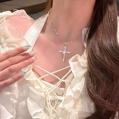 Japanese Cross Necklace - Sweet & Light Wind Style