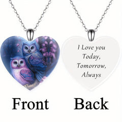 Mother Child Owl Heart Pendant Necklace Toy for Kids Daughters