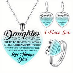 Heart Shape Crystal Pendant Necklace Set