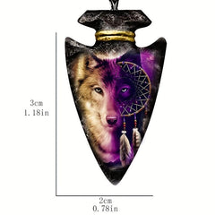 Triangle Animal Wolf Necklace Punk Hip Hop Pendant Necklace Toy For Men Kids