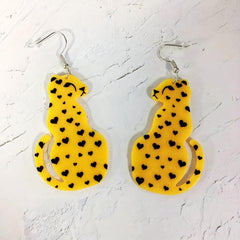 Leopard Heart Dangle Earrings Love Letters Rainbow Drop Women Girls Jewelry