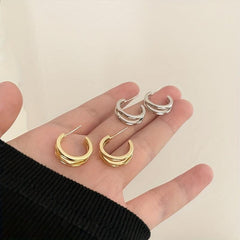 Double Layer Loop Earrings For Women