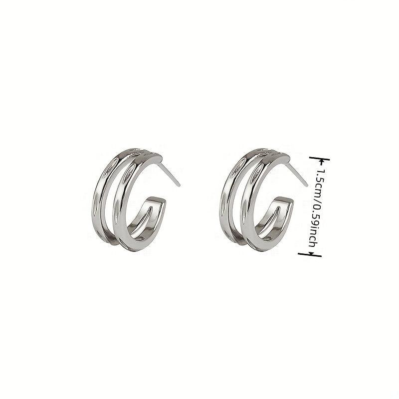 Double Layer Loop Earrings For Women