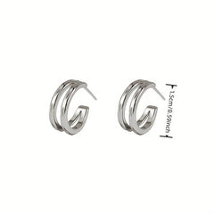 Double Layer Loop Earrings For Women