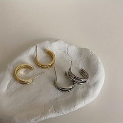 Double Layer Loop Earrings For Women
