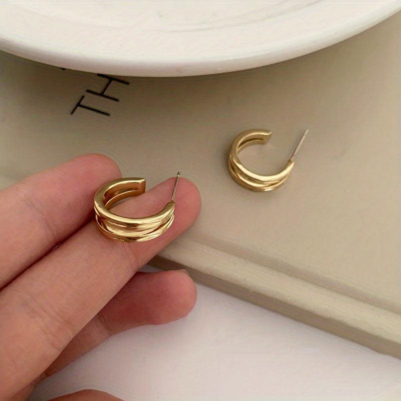 Double Layer Loop Earrings For Women