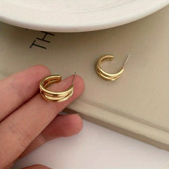 Double Layer Loop Earrings For Women