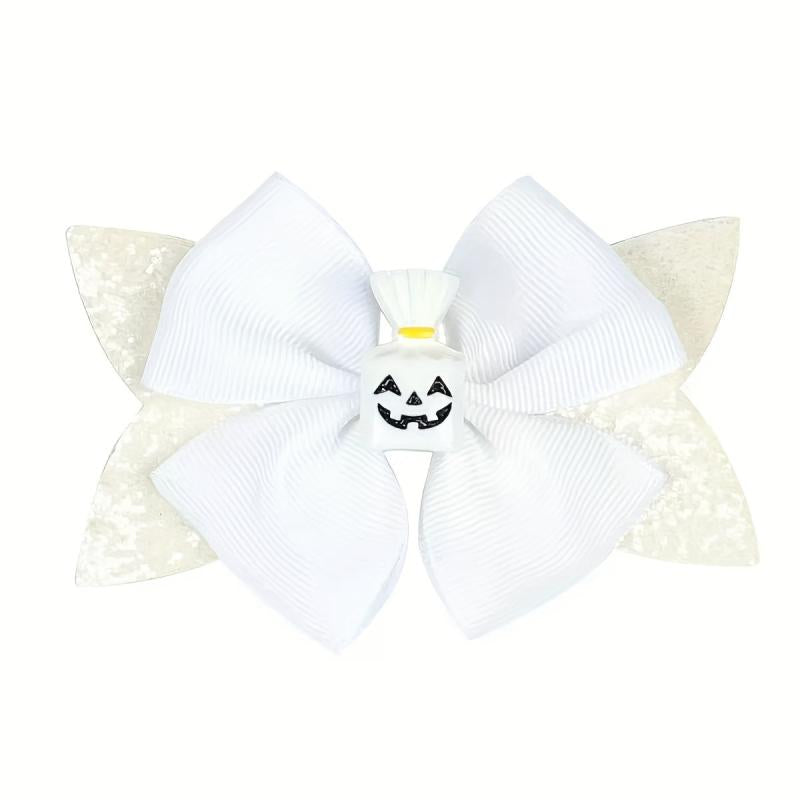 Halloween Bow Hair Clips Party Hairpins Pumpkin Bat Print Hair Accessories