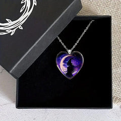 Halloween Witch Necklace Retro Heart Pendant Gift for Friends