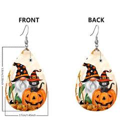 Halloween Faux Leather Pumpkin Ghost Earrings Teardrop Earrings Women Girls