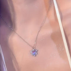 Hollow Heart Clavicle Chain Love Pendant Necklace
