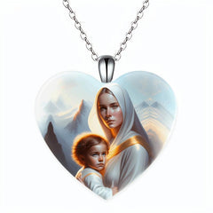 Vintage Heart Mother Daughter Pendant Necklace Toy for Kids Anniversary Gift