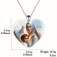 Vintage Heart Mother Daughter Pendant Necklace Toy for Kids Anniversary Gift