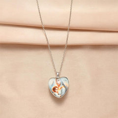 Vintage Heart Mother Daughter Pendant Necklace Toy for Kids Anniversary Gift