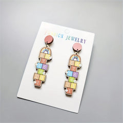 Maths Earrings 1 Pair Number Jump Grid Dangle Earrings Graduation Gift