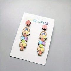 Maths Earrings 1 Pair Number Jump Grid Dangle Earrings Graduation Gift