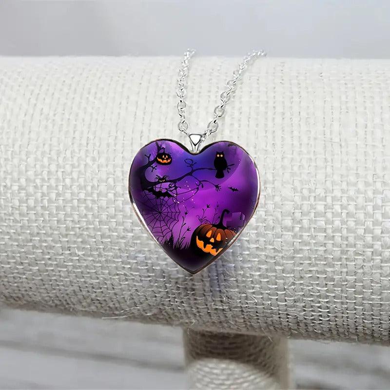 Halloween Pumpkin Head Owl Necklace Retro Pendant Halloween Christmas Gift