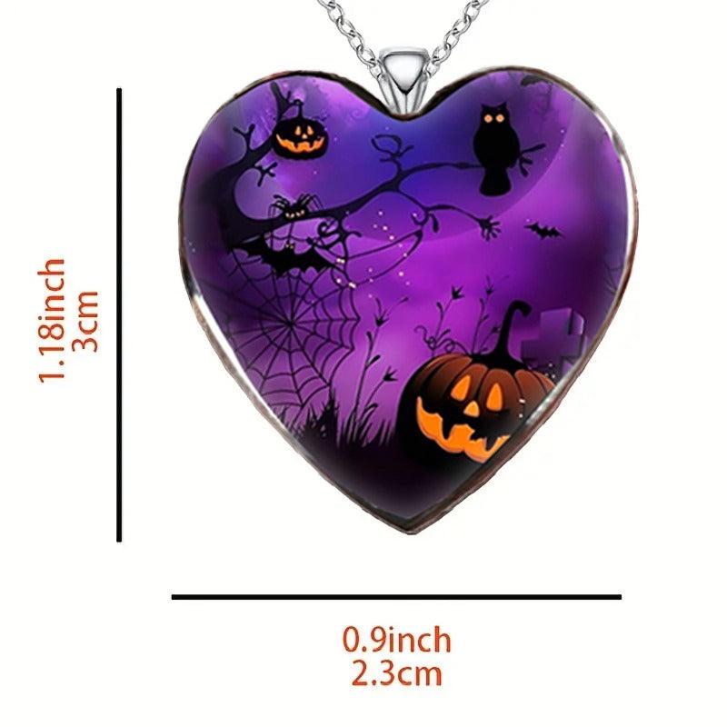 Halloween Pumpkin Head Owl Necklace Retro Pendant Halloween Christmas Gift
