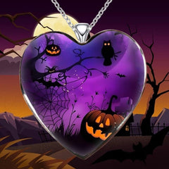 Halloween Pumpkin Head Owl Necklace Retro Pendant Halloween Christmas Gift