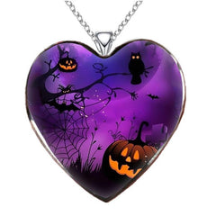 Halloween Pumpkin Head Owl Necklace Retro Pendant Halloween Christmas Gift