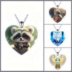 4pcs Heart Necklaces Heart shaped Pendant Necklaces Banquet Jewelry