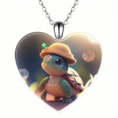 4pcs Heart Necklaces Heart shaped Pendant Necklaces Banquet Jewelry