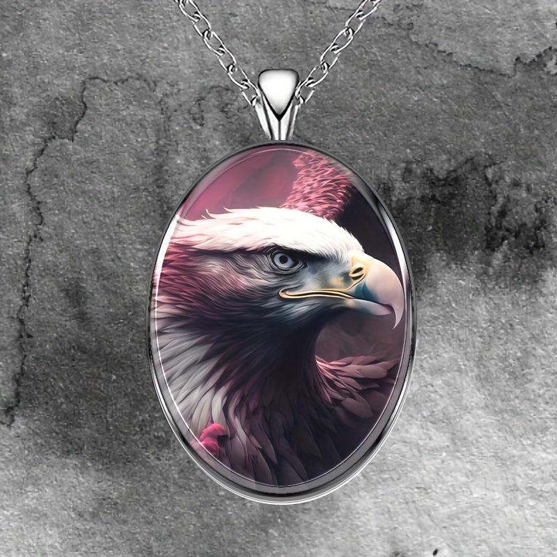 Eagle Round Pendant Necklace Hip Hop Animal Necklace Accessories