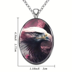 Eagle Round Pendant Necklace Hip Hop Animal Necklace Accessories