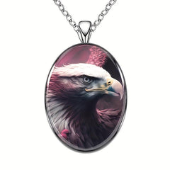 Eagle Round Pendant Necklace Hip Hop Animal Necklace Accessories