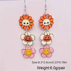 Halloween Dangle Earrings Fun Bat Ghost Pumpkin Dangling Girls Party Holiday