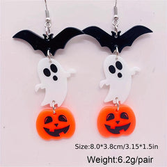 Halloween Dangle Earrings Fun Bat Ghost Pumpkin Dangling Girls Party Holiday