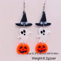 Halloween Dangle Earrings Fun Bat Ghost Pumpkin Dangling Girls Party Holiday