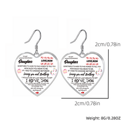 Unicorn Pattern Heart Glass Pendant Earrings - Girl Jewelry