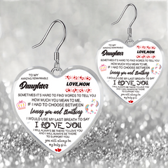 Unicorn Pattern Heart Glass Pendant Earrings - Girl Jewelry