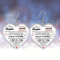 Unicorn Pattern Heart Glass Pendant Earrings - Girl Jewelry