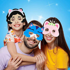 9pcs Cat Felt Masks Anime Themed Party Favors for Kids