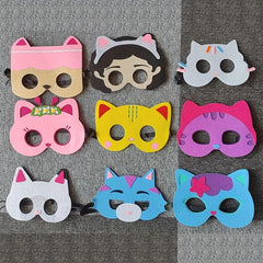 9pcs Cat Felt Masks Anime Themed Party Favors for Kids