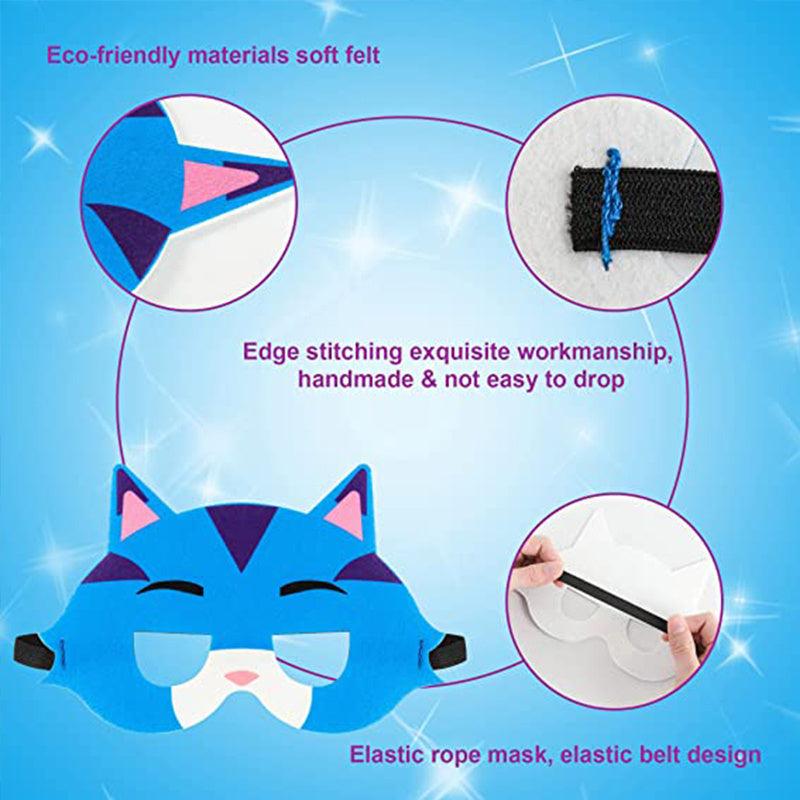 9pcs Cat Felt Masks Anime Themed Party Favors for Kids