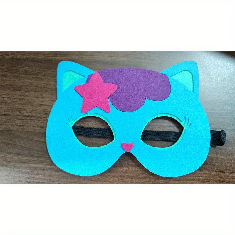 9pcs Cat Felt Masks Anime Themed Party Favors for Kids