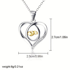 Love And Hand Heart Pendant Necklace Gift For Daughter Son