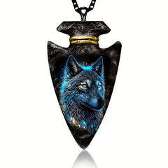 Wolf Head Triangle Pendant Necklace Toy For Men Kids Daughters Adults