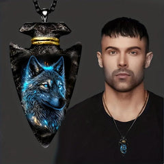 Wolf Head Triangle Pendant Necklace Toy For Men Kids Daughters Adults