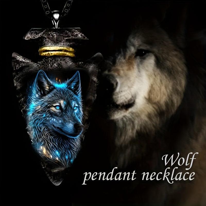 Wolf Head Triangle Pendant Necklace Toy For Men Kids Daughters Adults
