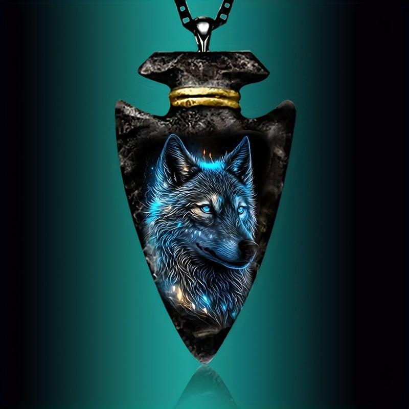 Wolf Head Triangle Pendant Necklace Toy For Men Kids Daughters Adults