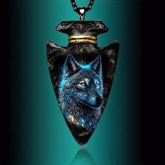 Wolf Head Triangle Pendant Necklace Toy For Men Kids Daughters Adults